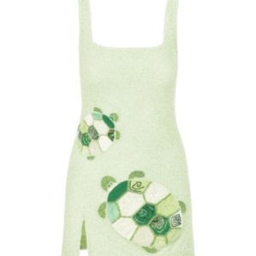 STAUD Light Green Beaded Knit Top
